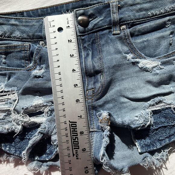 American Eagle Outfitters Women Shorts Size 8 Blue Denim Cutoff Super Stretch - Picture 8 of 10